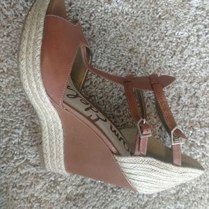 Sam Edelman Leather Wedge Sandal Size 9